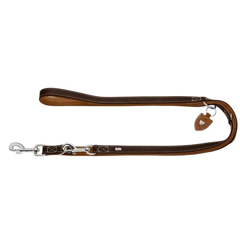 Verstellbare Führleine Tara dunkelbraun / beige L-XL von Hunter in Dunkelbraun, Beige, Regular – Produktfoto