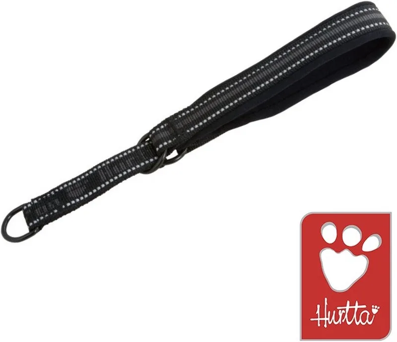 Half Choke Halsband / Hondenhalsband - Nylon - Neopreen binnenvoering - Reflecterend - Maximale Kopomtrek: 32 cm - Nekomtrek: 22 - 27 cm - GELIEVE ALVORENS BESTELLEN OPMETEN by Hurtta in Black – product photo