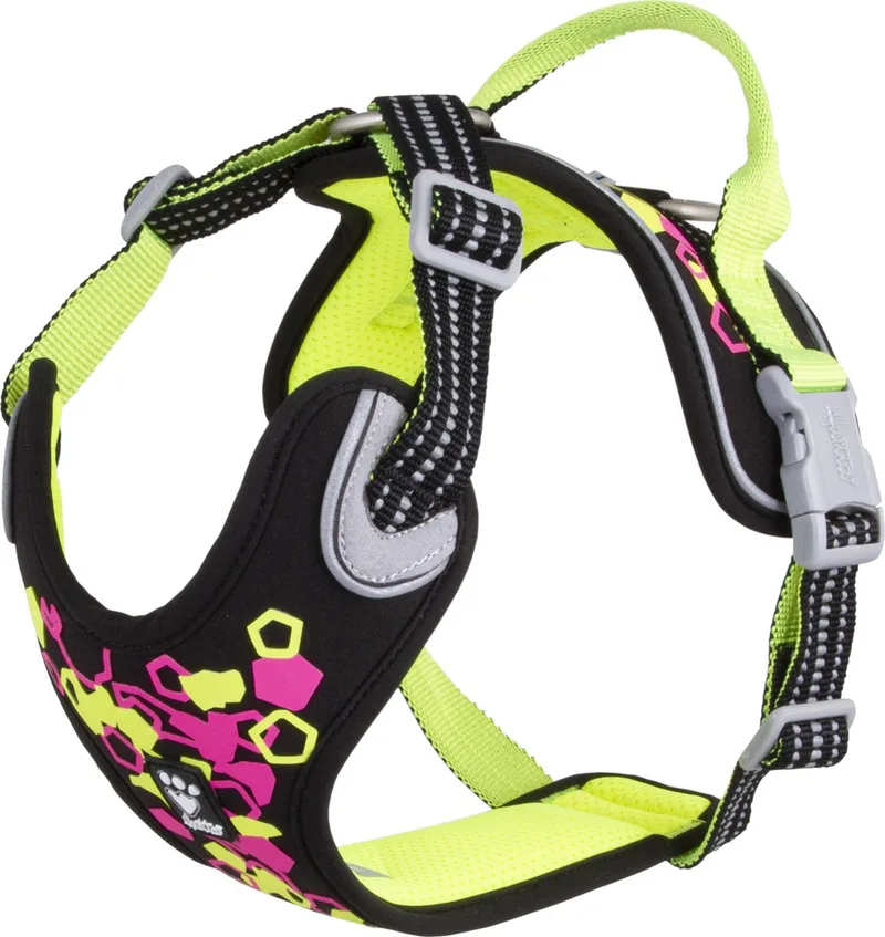 Weekend Warrior Harness - Hondenharnas - Borstomvang: 80-100 cm de Hurtta en Neon Licorice – photo produit