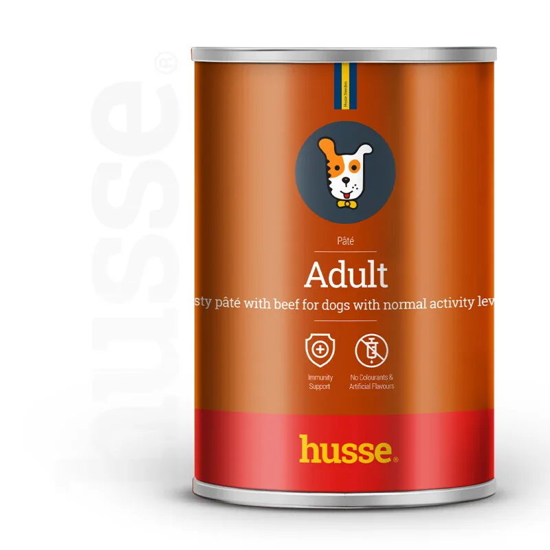 Adult Nassfutter Hund Rind 24 Dosen je 400g (9.6 kg) van Husse in Regular – productfoto