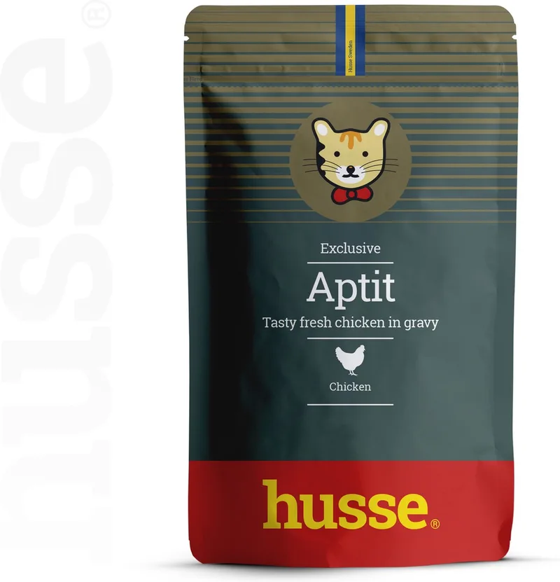 Aptit Chicken - Kattenvoer Nat, Natvoer Kat, Kattenvoeding met Kip - 48 x 70g von Husse – Produktfoto
