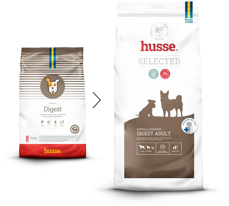 Digest - Lam en Rijst - Hypoallergeen Hondenvoer, Hondenvoeding Droog, Hondenbrokken Hypoallergenic - 12 kg by Husse – product photo
