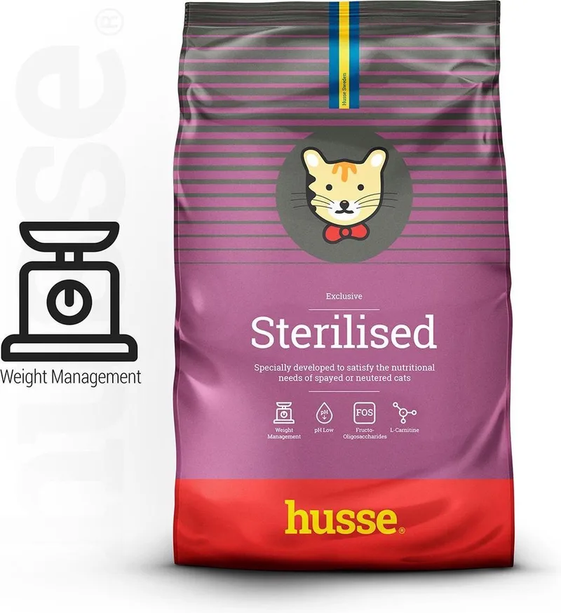 Exclusive Katt Sterilised - Kattenvoer Droog, Kattenvoeding Droog, Kattenbrokken - Gesteriliseerd & Gecastreerd - 3 x 7 kg by Husse – product photo