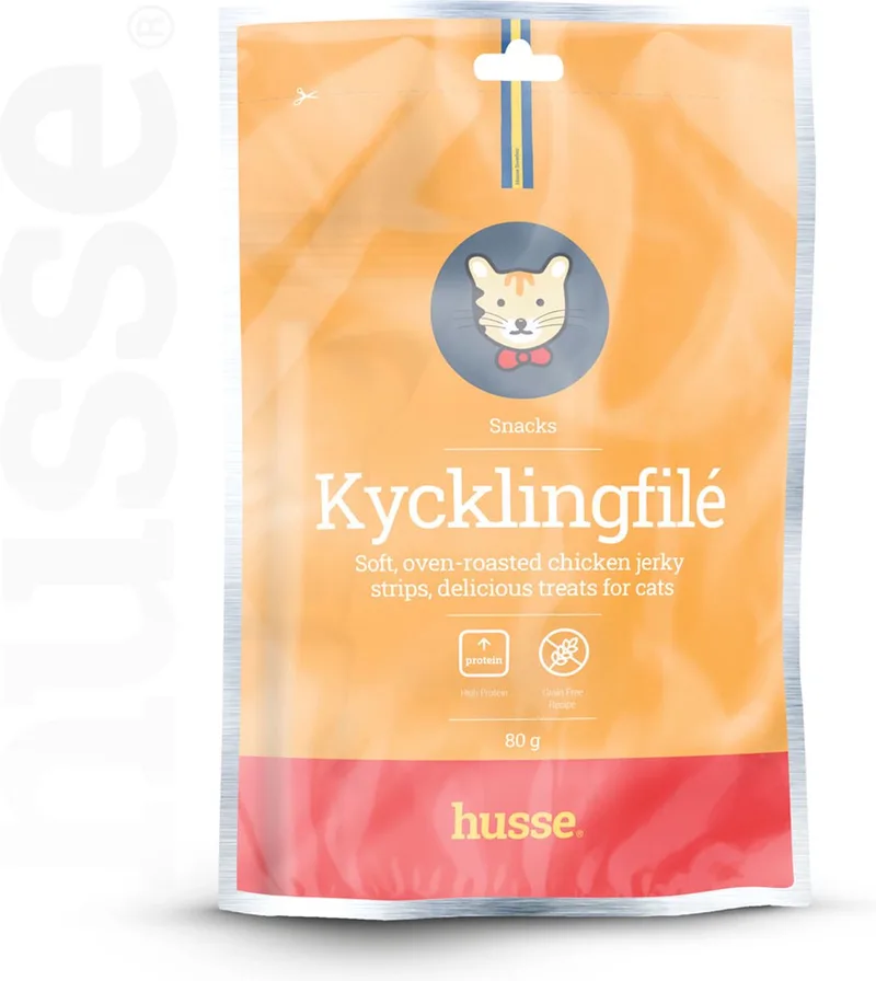 Kat Kycklingfilé - Kattensnack, Kattensnoepjes, Katten Snacks - 6x 80 g von Husse – Produktfoto