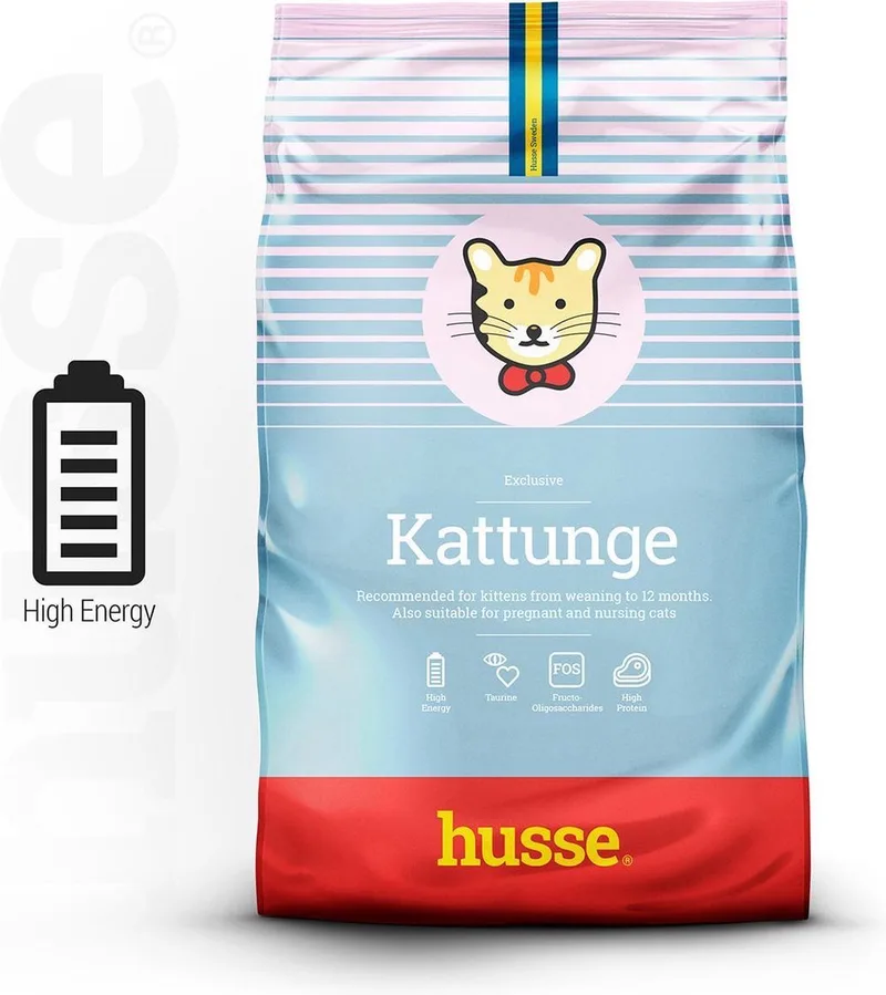 Kattunge Kitten - Kittenvoer, Kattenvoer junior, Kattenbrokjes, Kittenbrokjes, Droogvoer - 3 x 7 kg de Husse – photo produit
