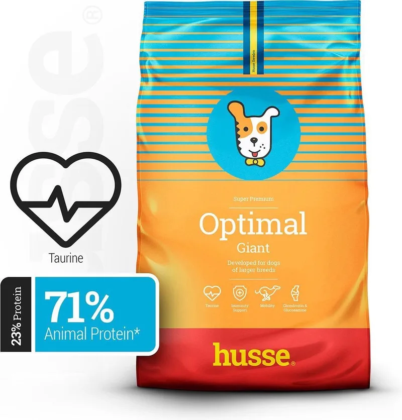 Optimal Giant - Hondenvoer Droog, Hondenbrokken, Droogvoer, Hondenvoeding - 100% Natuurlijk - 2 x 12 kg von Husse – Produktfoto