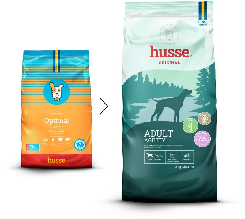 Optimal Giant - Hondenvoer Droog, Hondenbrokken, Droogvoer, Hondenvoeding - 5 x 100g Proefpakket von Husse – Produktfoto