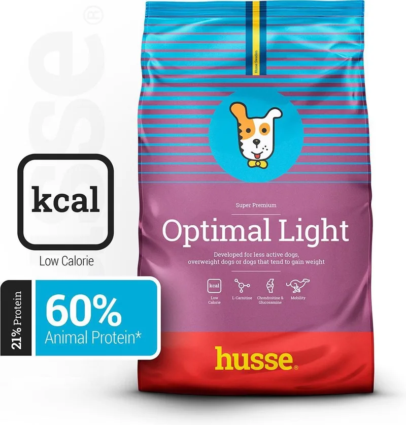 Optimal Light - Hondenvoer Droog, Hondenbrokken, Droogvoer, Hondenvoeding - 100% Natuurlijk - 12 kg de Husse – photo produit