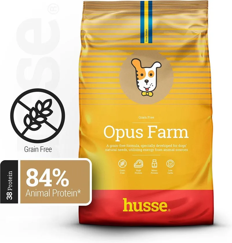 Opus Farm - Graanvrij Hondenvoer, Hondenbrokken zonder Granen, Glutenvrij Droogvoer Hond - Kip & Aardappel - 12kg von Husse – Produktfoto