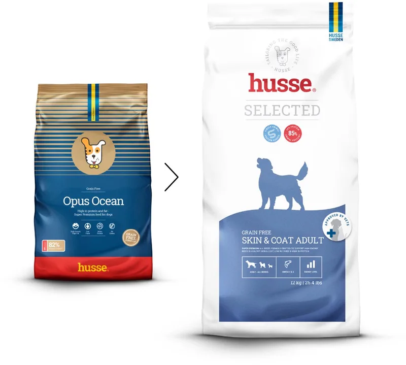 Opus Ocean - Graanvrij Hondenvoer, Hondenbrokken zonder Granen, Glutenvrij Droogvoer Hond - Met Zalm & Aardappel - 12 kg by Husse – product photo