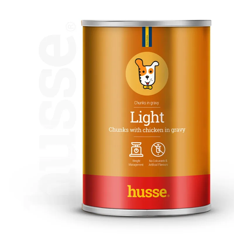 Saftige Fleischstücke Light, Huhn, 24 Dosen je 400 g | Ausgewogene Mahlzeit mit moderatem Kaloriengehalt de Husse en Regular – photo produit