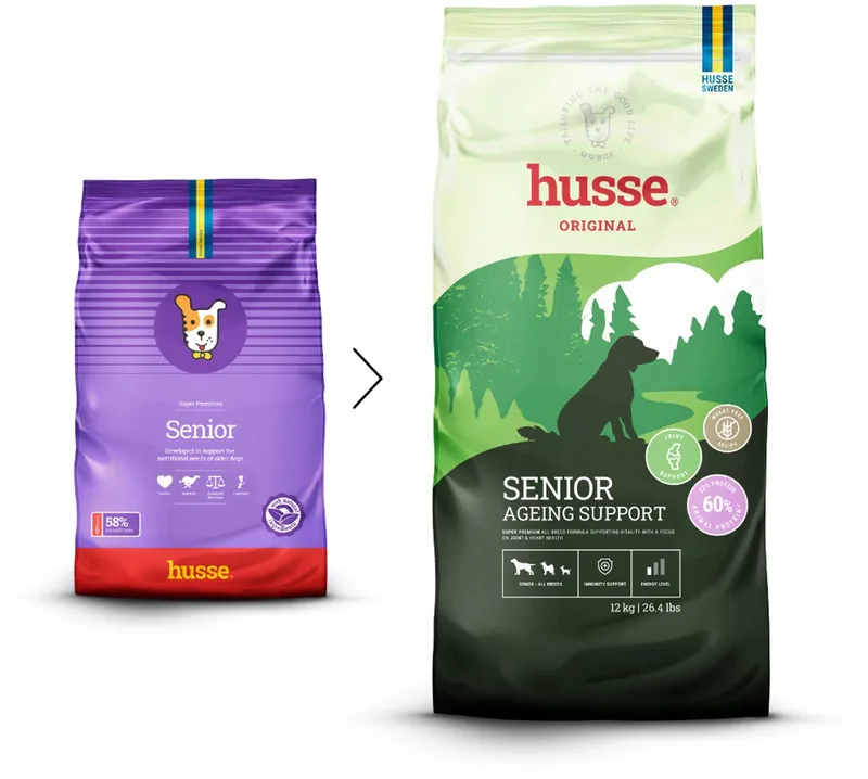 Senior - Hondenvoer Droog, Hondenbrokken, Droogvoer, Hondenvoeding - 100% Natuurlijk - 5 x 100g Proefpakket by Husse – product photo