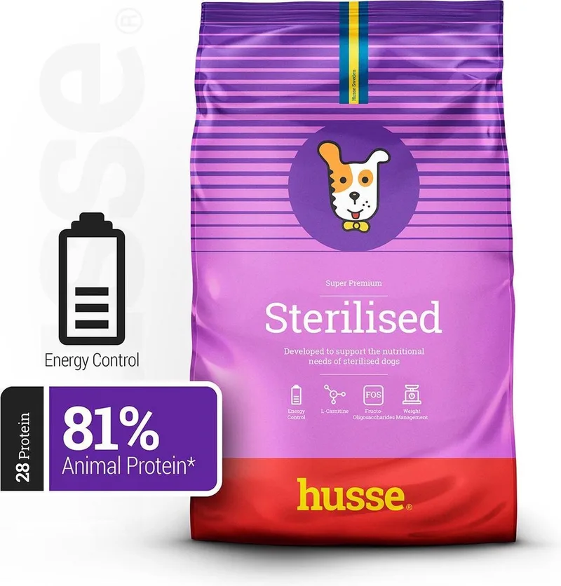Sterilised - Hondenvoer met Kip voor Gecastreerde Honden, Hondenbrokken, Droogvoer, Hondenvoeding - 2 x 12 kg de Husse – photo produit