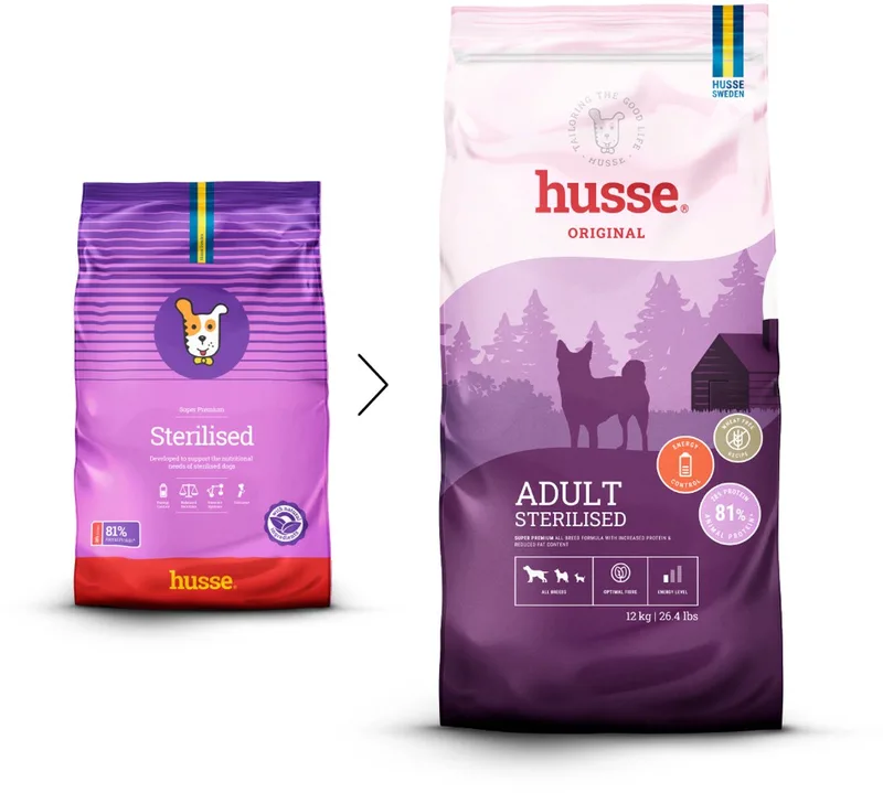 Sterilised - Hondenvoer met Kip voor Gecastreerde Honden, Hondenbrokken, Droogvoer, Hondenvoeding - 5 x 100g Proefpakket by Husse – product photo