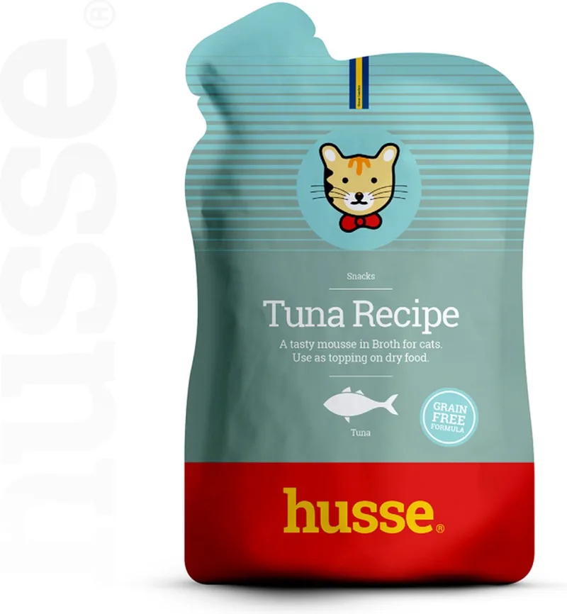 Tuna Recipe - Kattenvoer Natvoer, Kattenvoeding Nat, Katteneten - Tonijn - 12 x 30g fra Husse – produktbillede