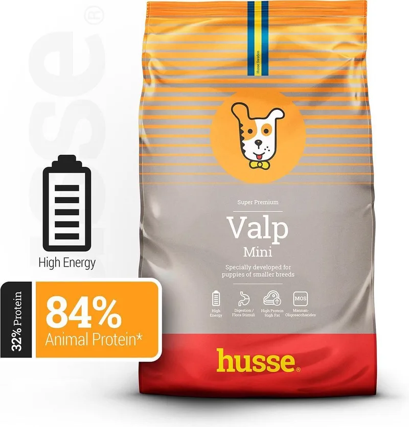Valp Mini - Puppyvoer Droogvoer, Puppy Voer, Hondenvoer Droog, Hondenbrokken Junior - 2 x 7 kg fra Husse – produktbillede