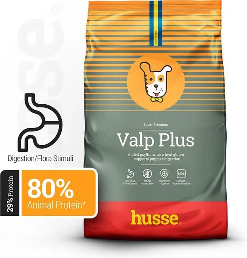Valp Plus - Puppyvoer Droogvoer, Puppy Voer, Hondenvoer Droog, Hondenbrokken Junior - 2 x 2 kg by Husse – product photo