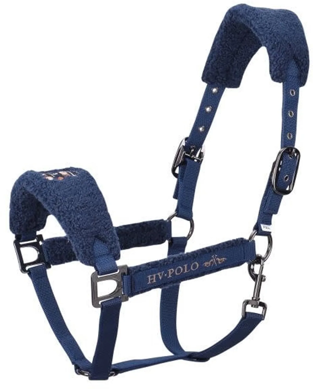 Halster Polo teddy Navy - Full | Halstertouw paard von HV Polo in Bordeaux – Produktfoto