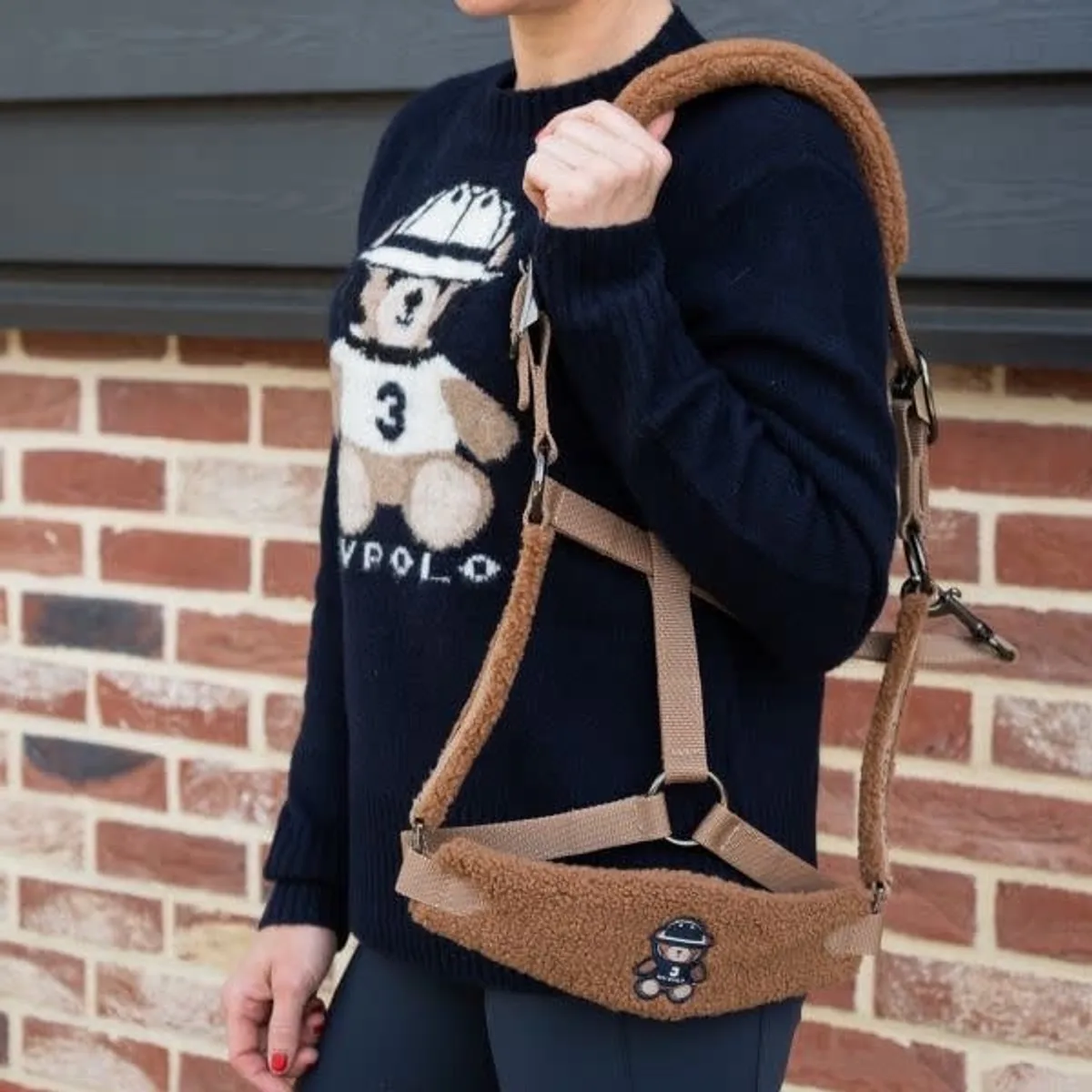Halster Polo teddy Navy - Pony | Halstertouw paard von HV Polo in Bordeaux – Produktfoto