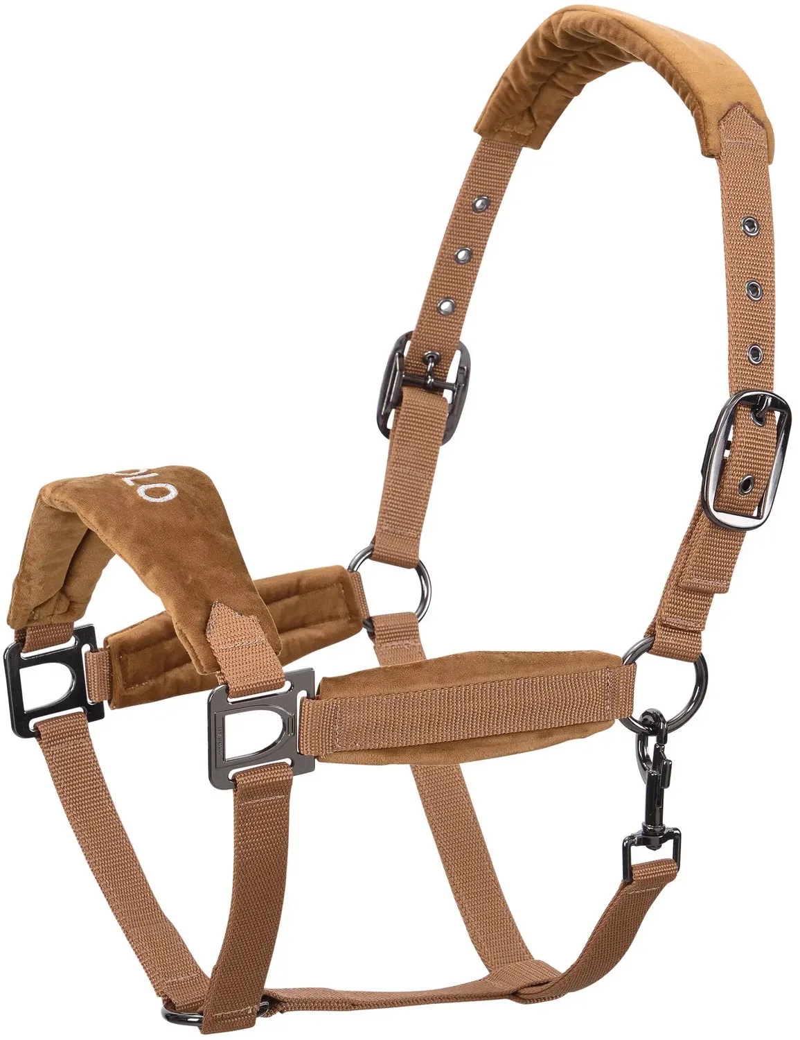 Nylon paardenhalster HV Polo Luxury de HV Polo en Kameel – photo produit