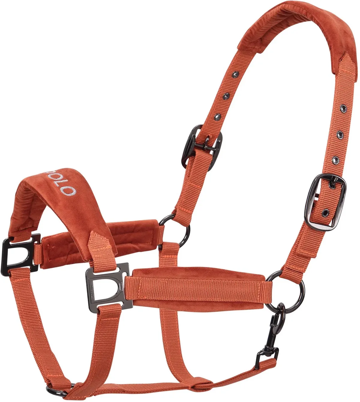 Nylon paardenhalster HV Polo Luxury de HV Polo en Pompoen – photo produit