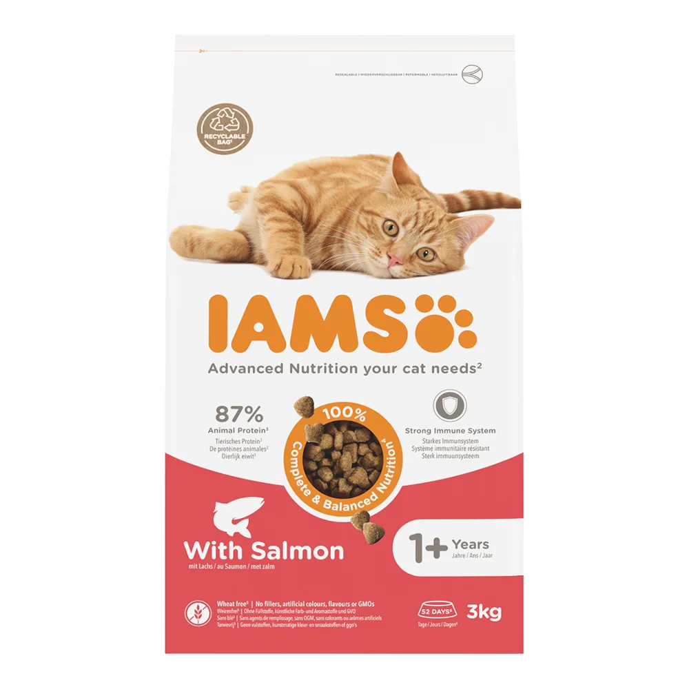 3kg IAMS Advanced Nutrition Adult Cat met zalm droogvoer voor katten by IAMS – product photo