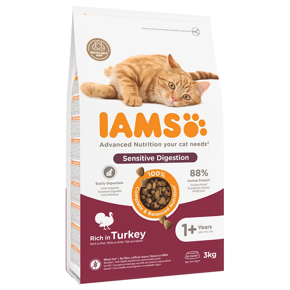 3kg Sensitive Digestion Adult & Senior Kalkoen IAMS for Vitality Kattenvoer van IAMS – productfoto