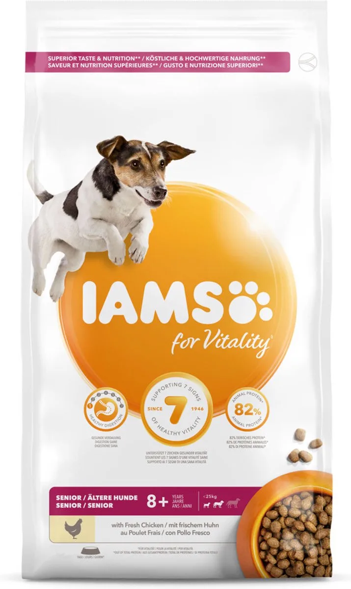 3x Iams Dog Senior Small - Medium Kip 3 kg fra IAMS – produktbillede