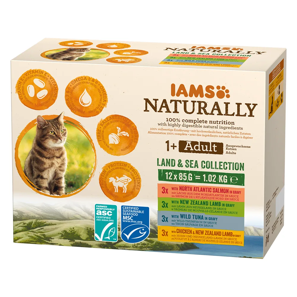 48x85g Land & Sea Collection Naturally Adult Cat IAMS Kattenvoer nat by IAMS – product photo