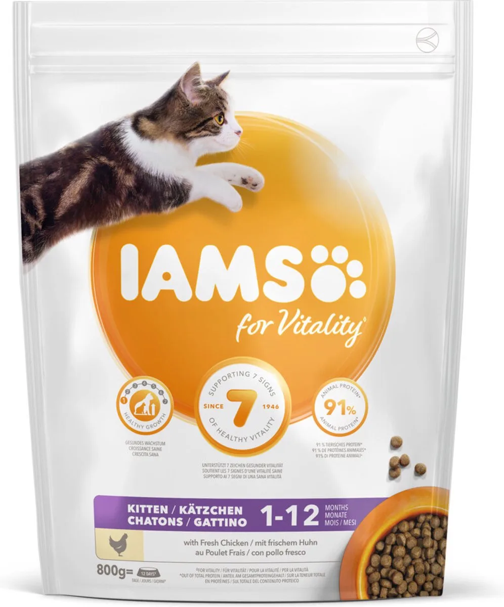5x Iams Kat Kitten/Junior Kip 800 gr von IAMS – Produktfoto