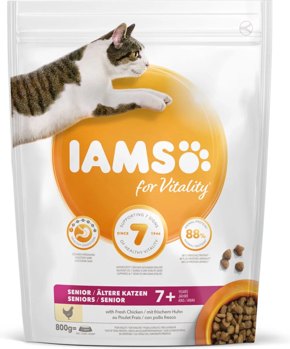 5x Iams Kat Senior Kip 800 gr von IAMS – Produktfoto