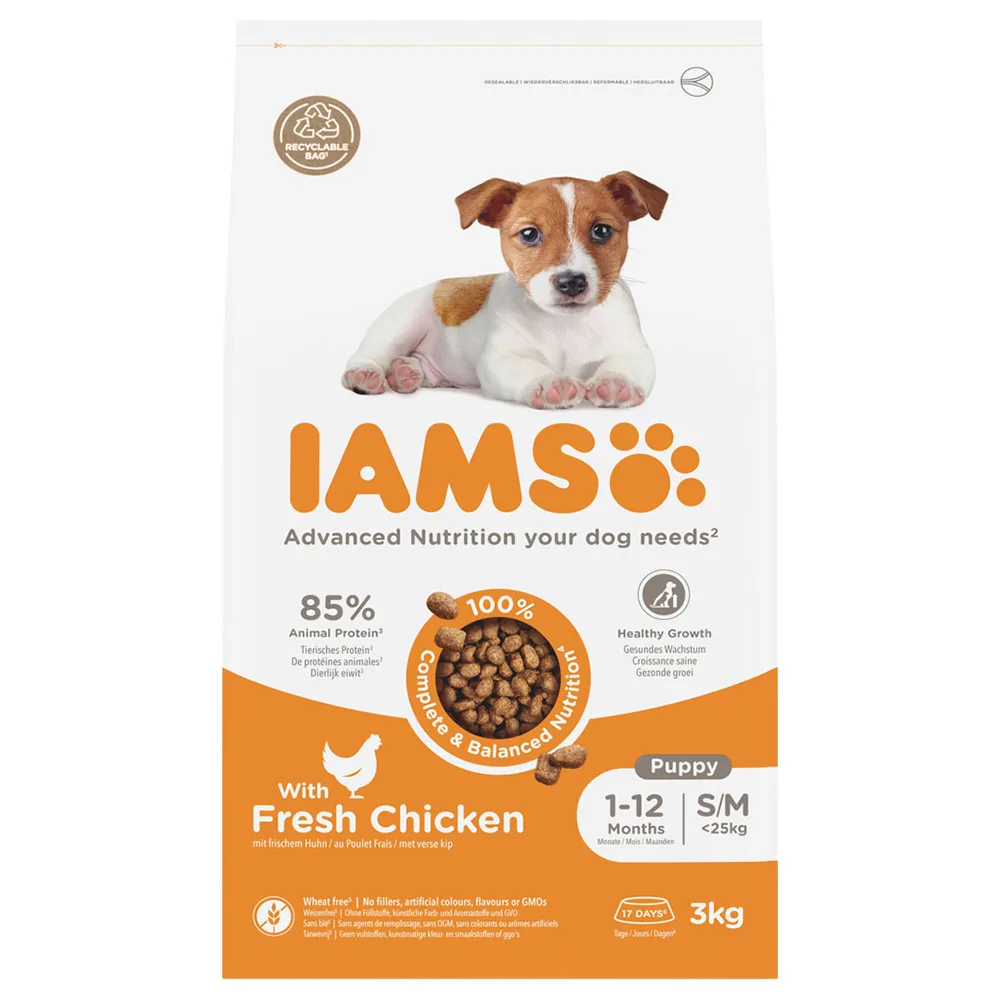 Advanced Nutrition Puppy & Junior Small / Medium Kip Hondenvoer - 3 kg van IAMS – productfoto