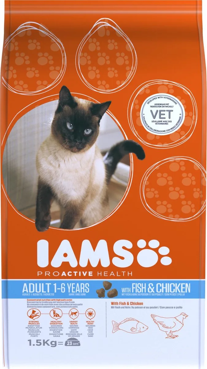 Cat Adult - Fish & Chicken - 1,5 kg van IAMS – productfoto