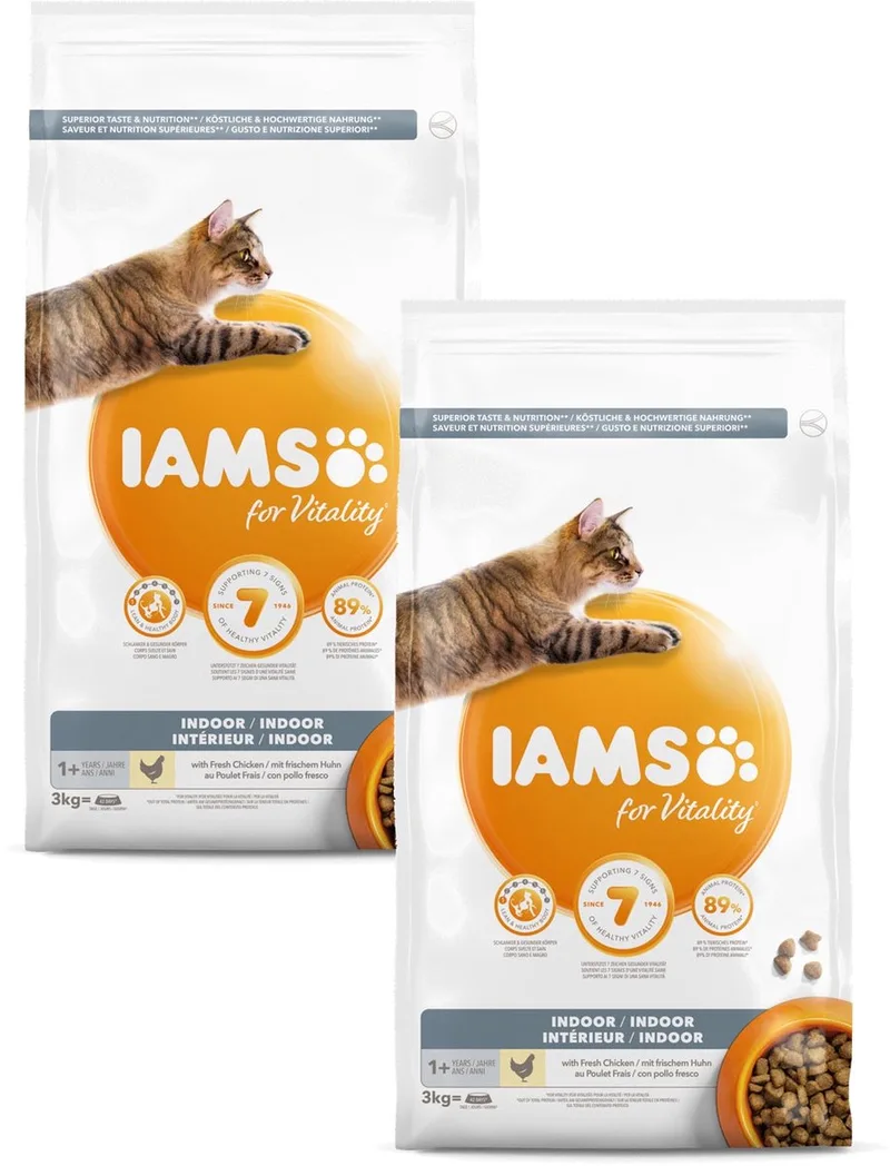Cat Adult Indoor - Kattenvoer - 2 x Kip 3 kg von IAMS – Produktfoto