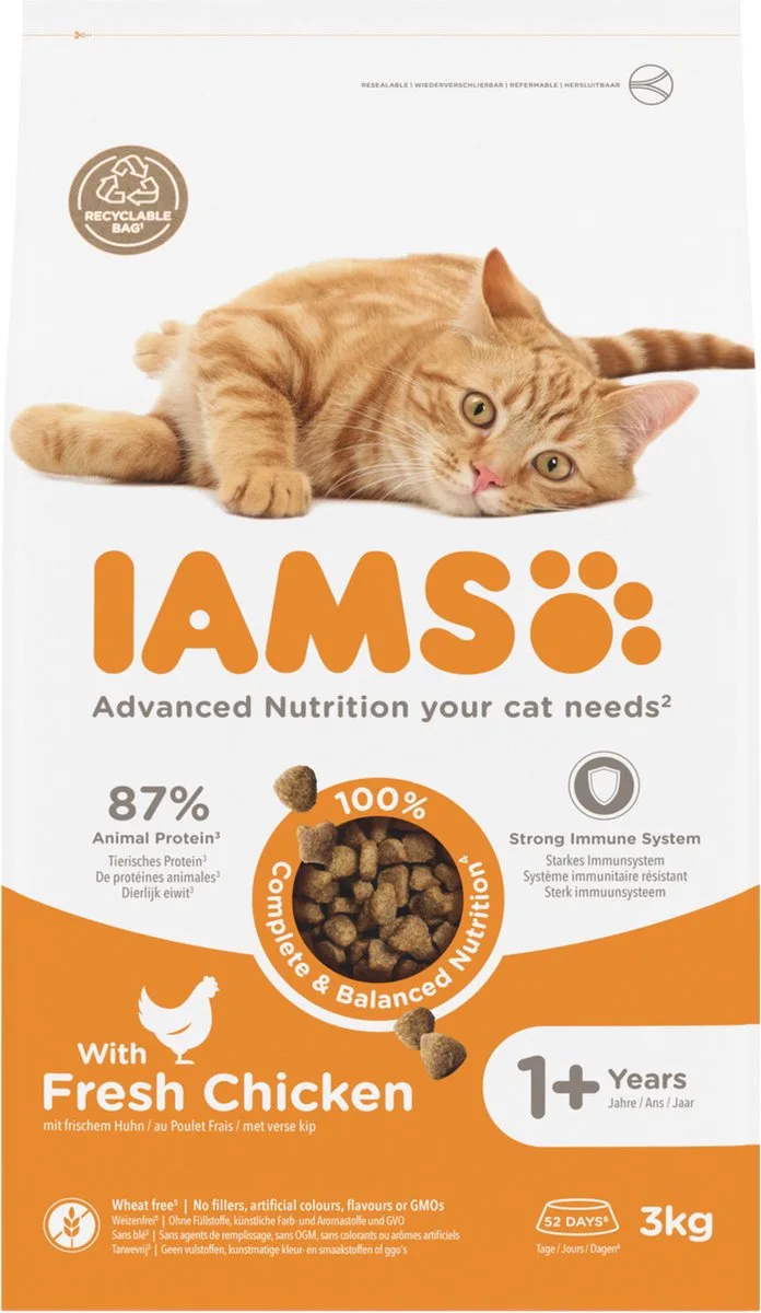 Cat Adult - Kip - Kattenvoer - 3 kg by IAMS – product photo
