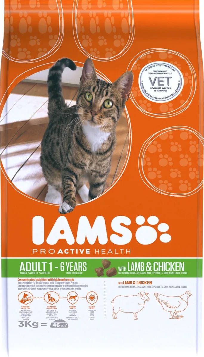 Cat Adult - Lamb - Kattenvoer - 3 kg by IAMS – product photo