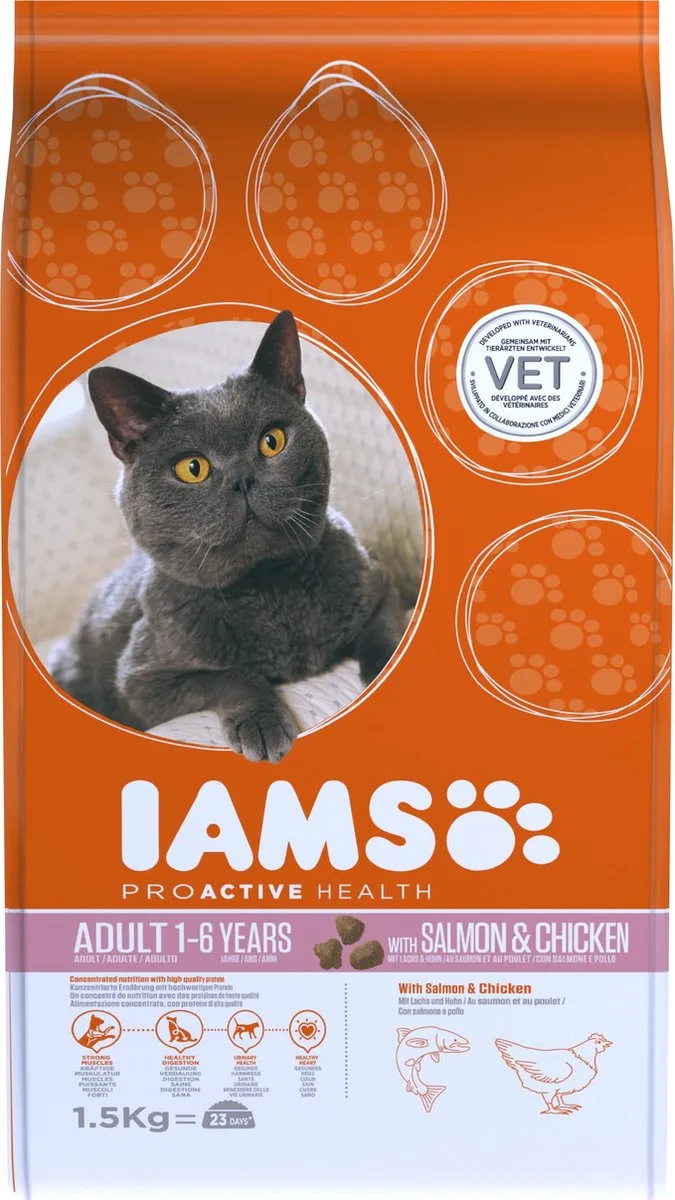 Cat Adult - Salmon & Chicken - 1,5 kg de IAMS – photo produit