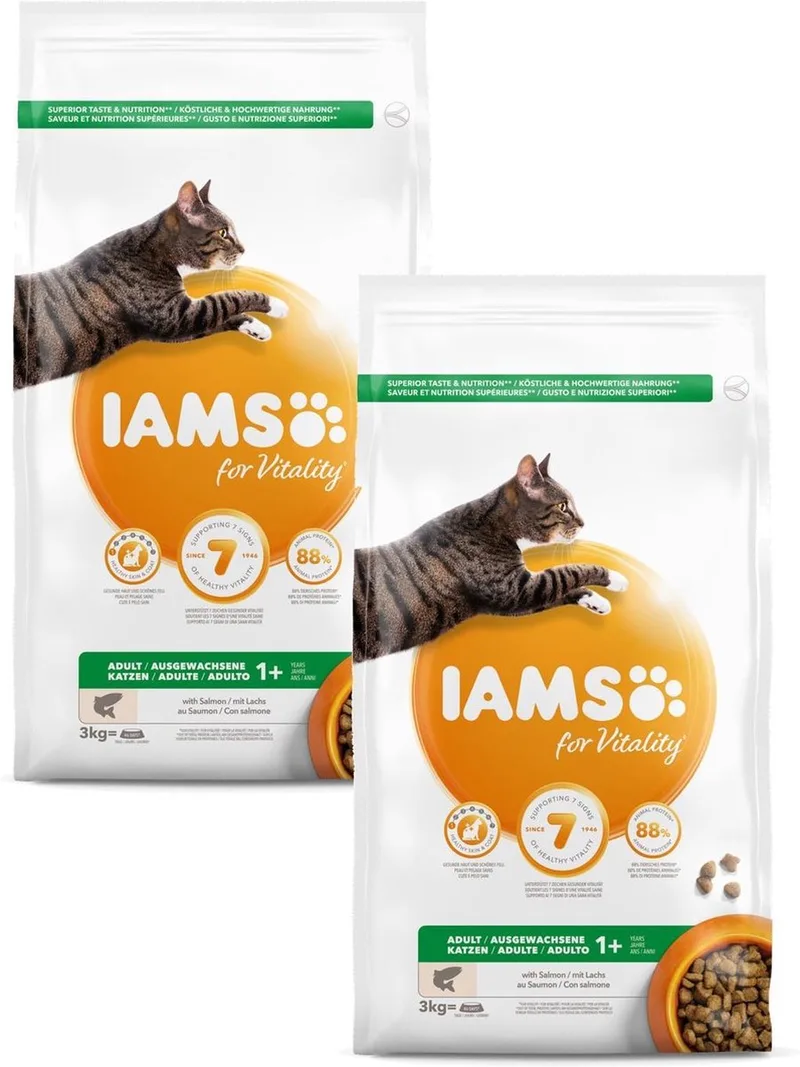 Cat Adult Zalm - Kattenvoer - 2 x 3 kg von IAMS – Produktfoto