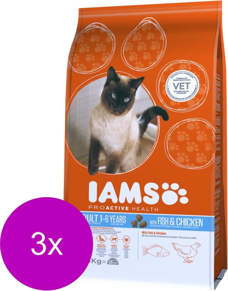 Cat Adult Zeevis - Kattenvoer - 3 x 1.5 kg by IAMS – product photo