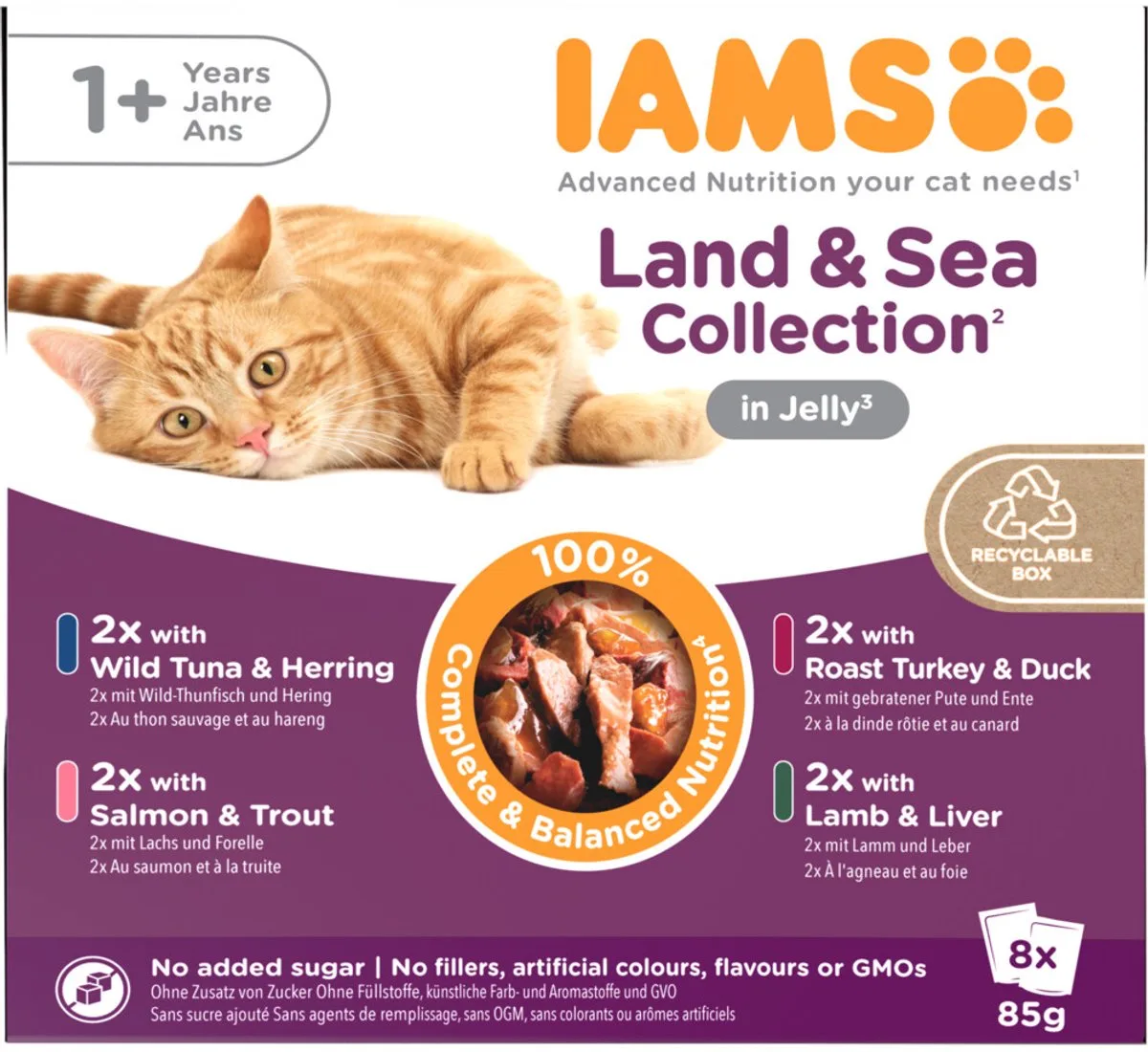 Delights Adult Land & Sea Jelly Multipack - 8 x 85 gr van IAMS – productfoto