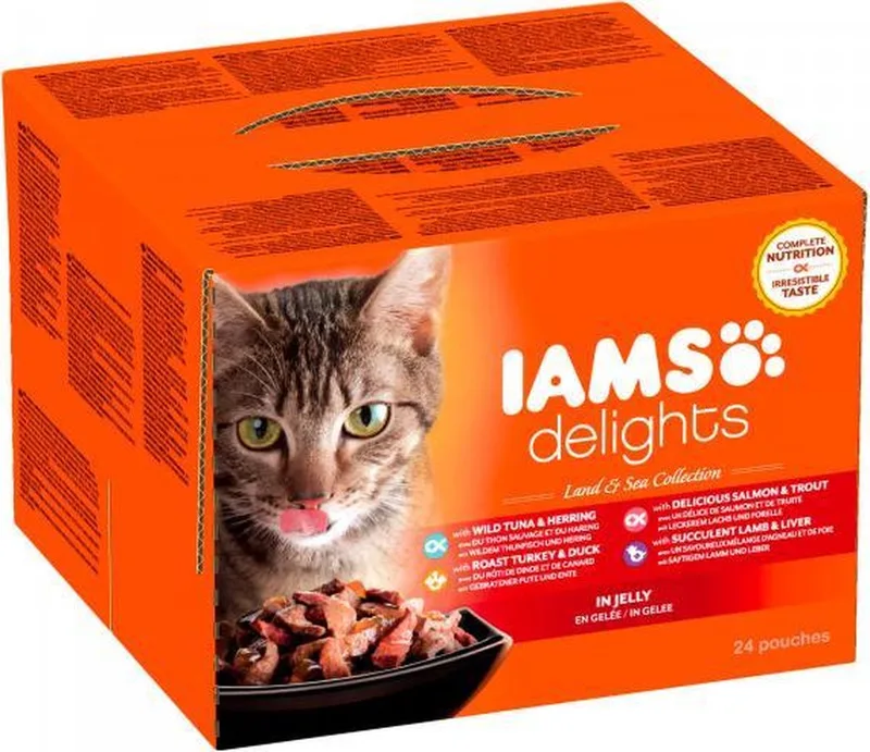 Delights Land en Zee collectie in Jelly - Kat - Natvoer - 24 x 85 gr von IAMS – Produktfoto