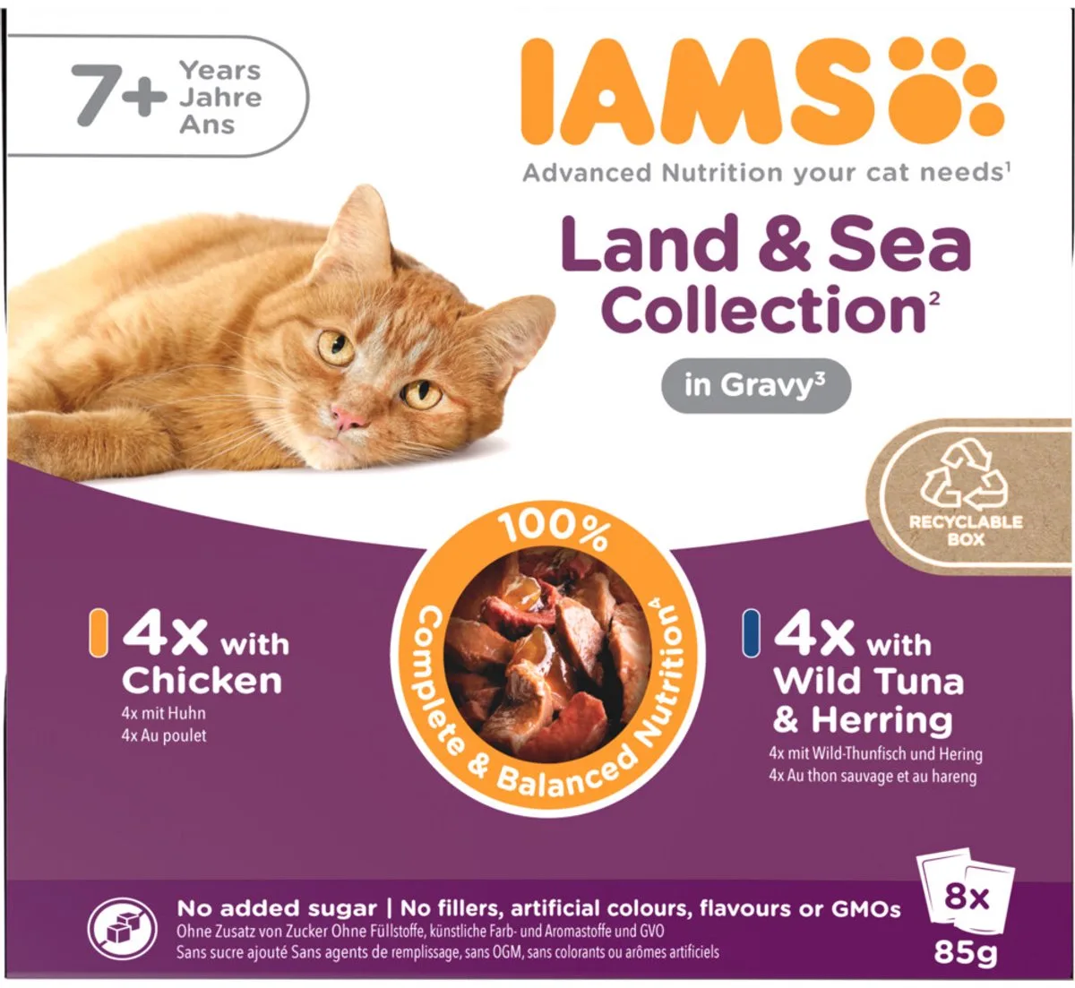 Delights Senior Land & Sea Gravy Multipack - 8 x 85 gr van IAMS – productfoto