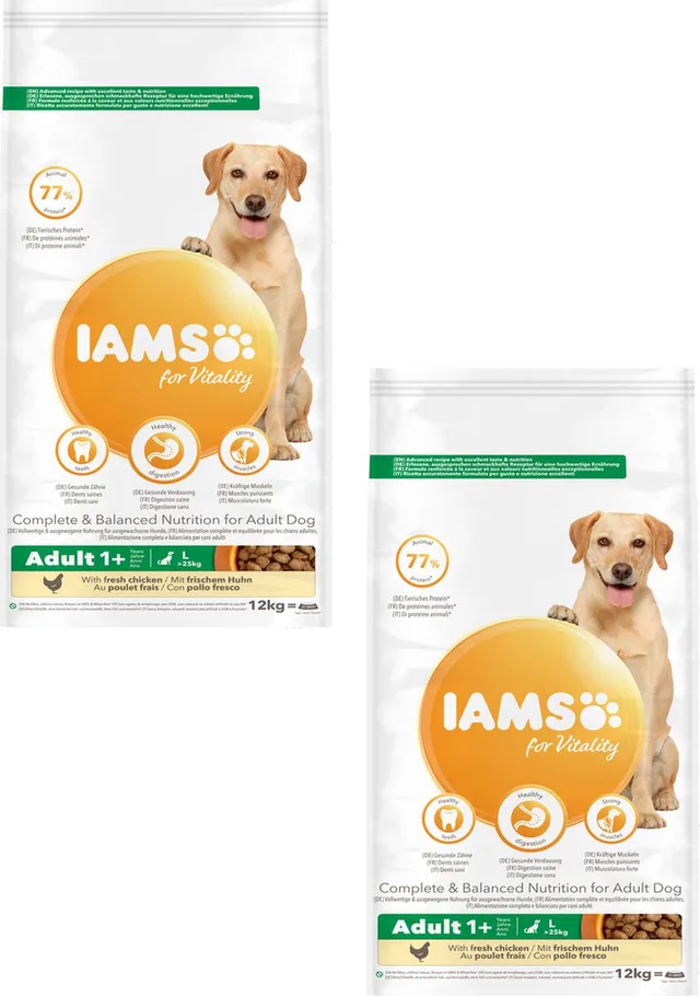 Dog Adult Large - Hondenvoer - 2 x Kip 12 kg 1 - 7 Jaar