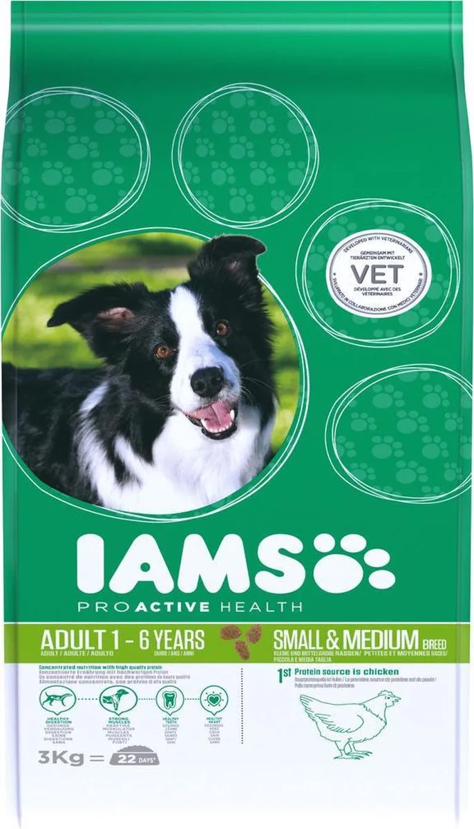 Dog Adult Small - Medium Kip 3 kg von IAMS – Produktfoto
