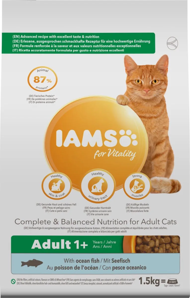 Kat Adult Oceaanvis 1,5 kg van IAMS – productfoto