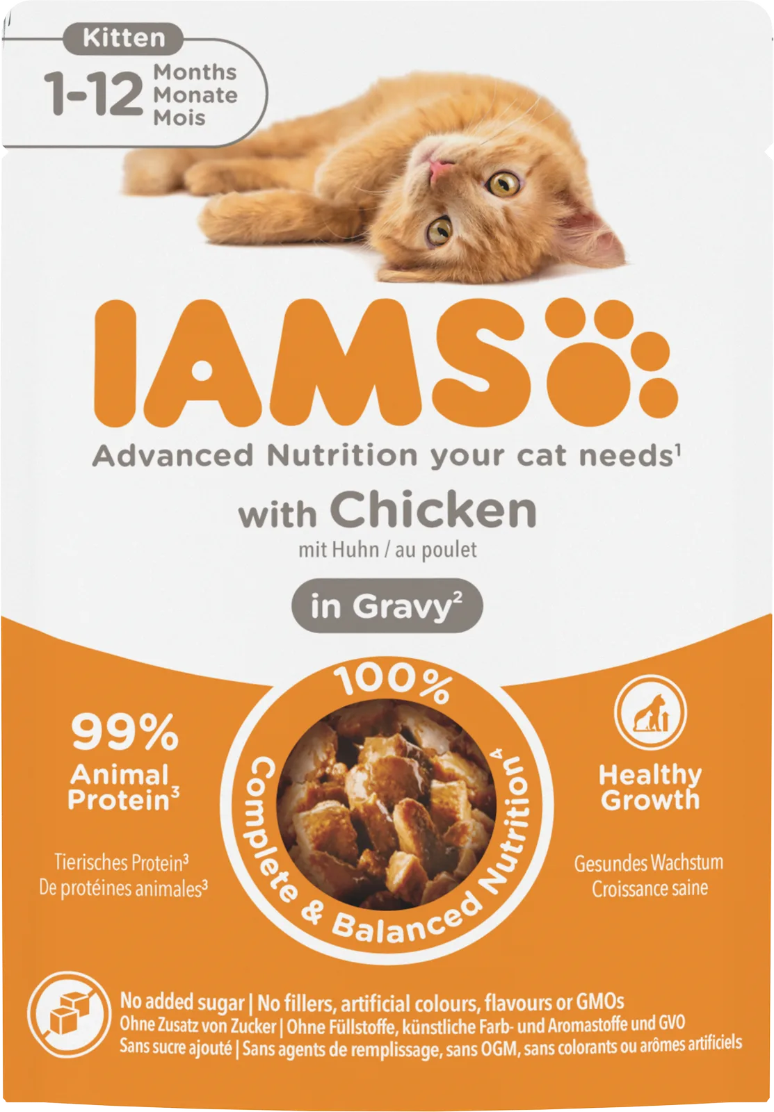 Nassfutter für Kätzchen mit Huhn in Sauce - 85 g von IAMS – Produktfoto