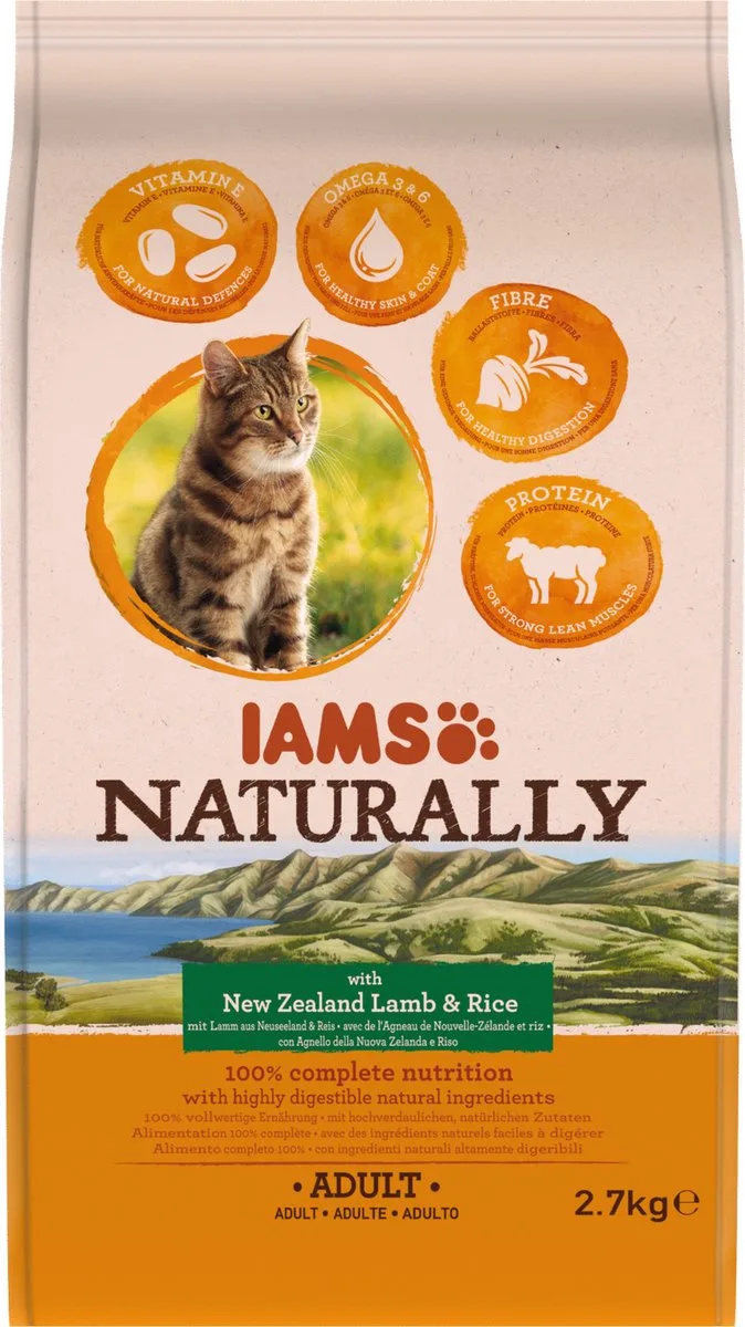 Naturally Cat Adult Lam&Rijst 2.7 kg van IAMS – productfoto