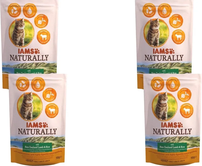 Naturally Cat Adult Lam&Rijst - Kattenvoer - 4 x 700 g von IAMS – Produktfoto
