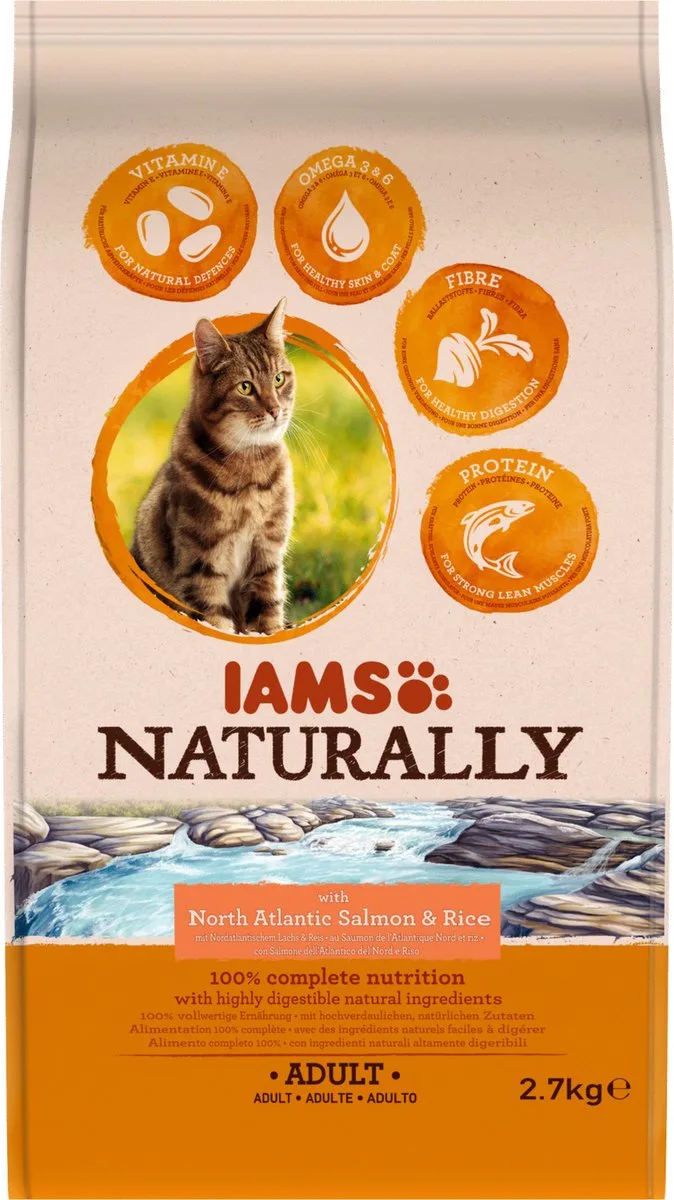 Naturally Cat Adult Zalm&Rijst 2.7 kg von IAMS – Produktfoto