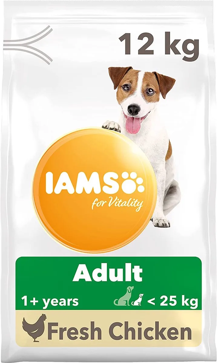 voor vitaliteit Droog hondenvoer voor kleine en middelgrote rassen voor volwassenen met verse kip, 12 kg de IAMS – photo produit